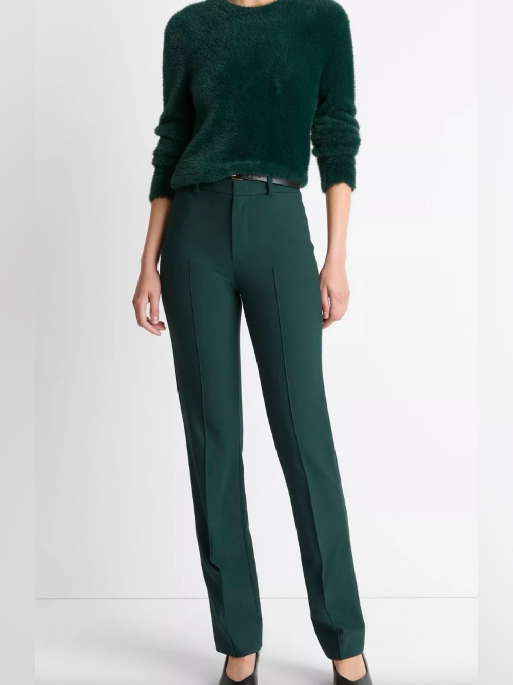 Nanette Lenore green straight leg cropped trousers